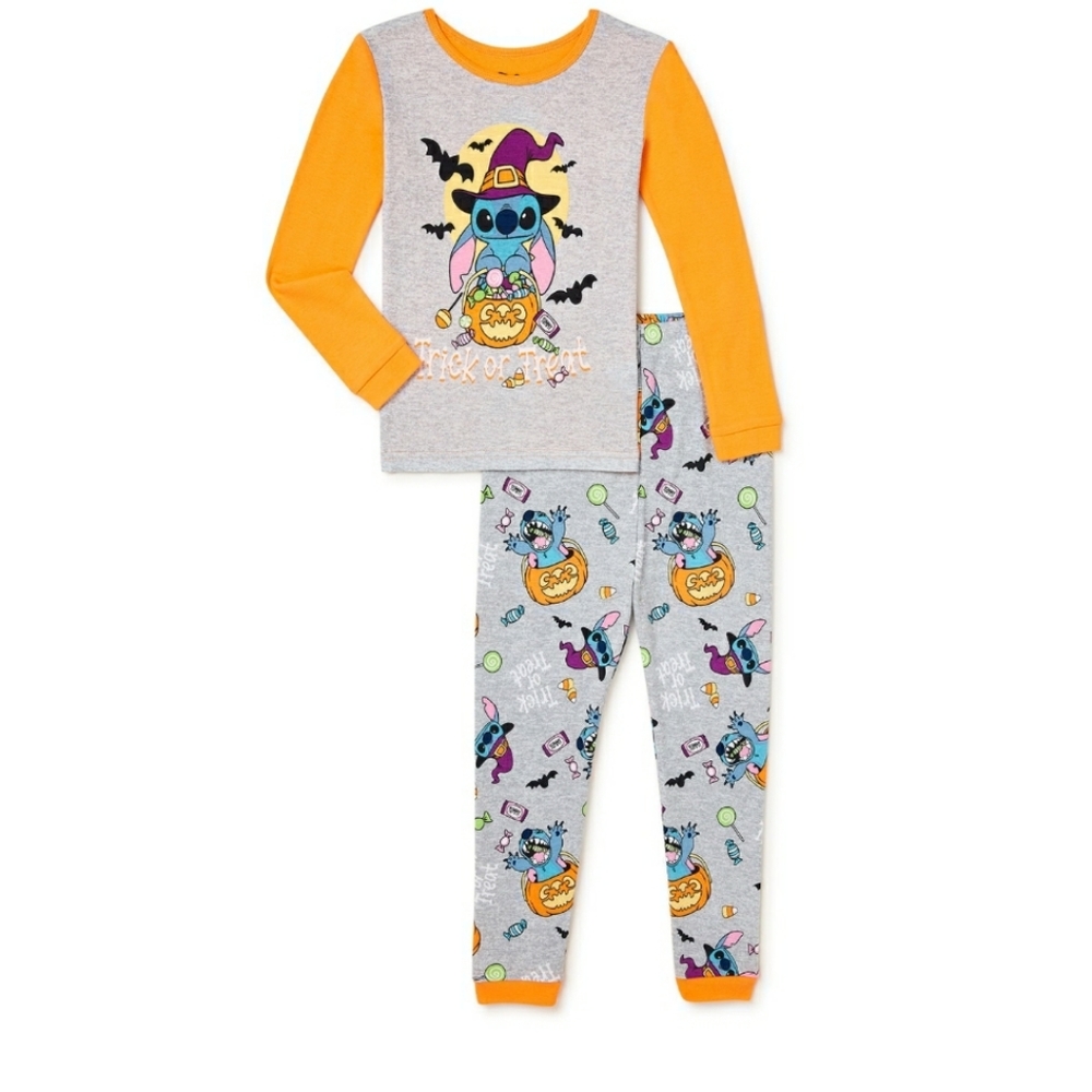 Stitch girls Halloween 2 piece pajama set glow in the dark
